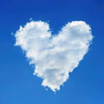 Heart shaped cloud in the blue sky Stock Illustration