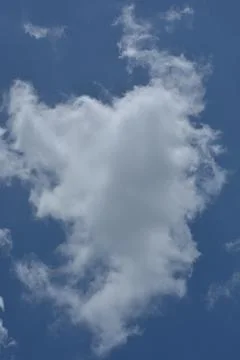 Heart Shaped Cloud In Blue Sky Stock Photos