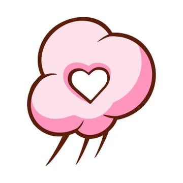 Heart shaped cloud. Colorful cartoon illustration Stock Illustration
