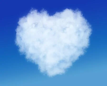 Heart shaped cloud Stock Illustration