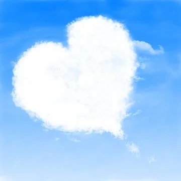 Heart shaped cloud Stock Illustration