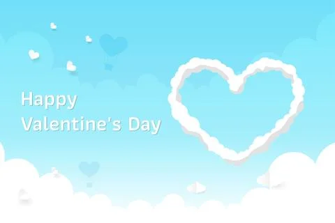 Heart shaped cloud Stock Illustration