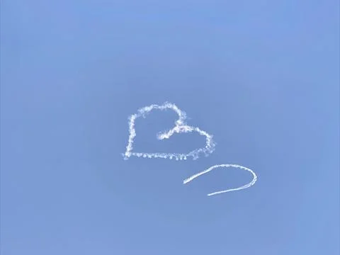 Heart shaped cloud in the sky Stock Photos