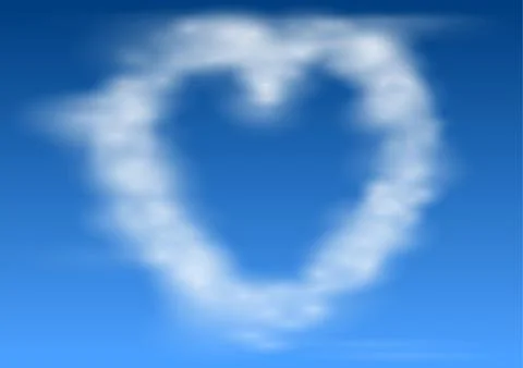 Heart Shaped Clouds Stock Illustration