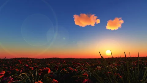 Heart-shaped clouds at sunrise 库存影片 86295994