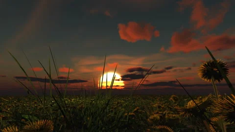 Heart-shaped clouds at sunrise Stock Footage 86296007