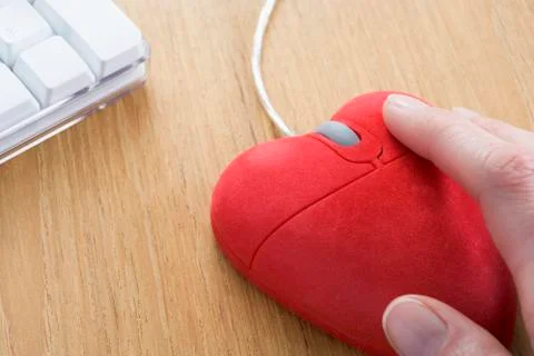Heart-Shaped Computer Mouse Stock Photos