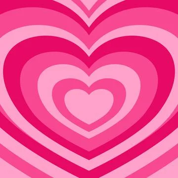 Heart-shaped concentric stripes vector background. Stock Illustration