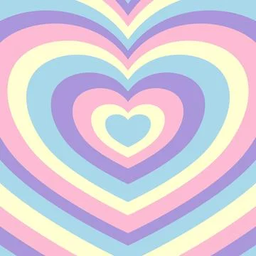Heart-shaped concentric stripes vector background. Illustrazione stock