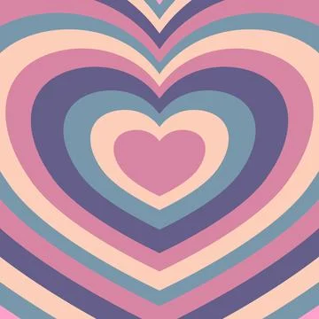 Heart-shaped concentric stripes vector background. Stock Illustration