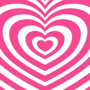 Heart-shaped concentric stripes vector background. Stock Illustration