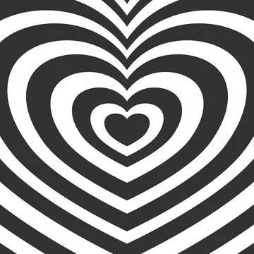 Heart-shaped concentric stripes vector background. Stock Illustration