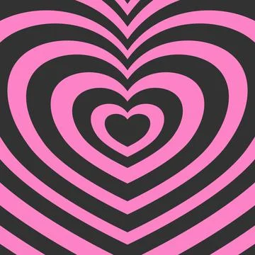 Heart-shaped concentric stripes vector background. Stock Illustration