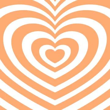 Heart-shaped concentric stripes vector background. Stock Illustration