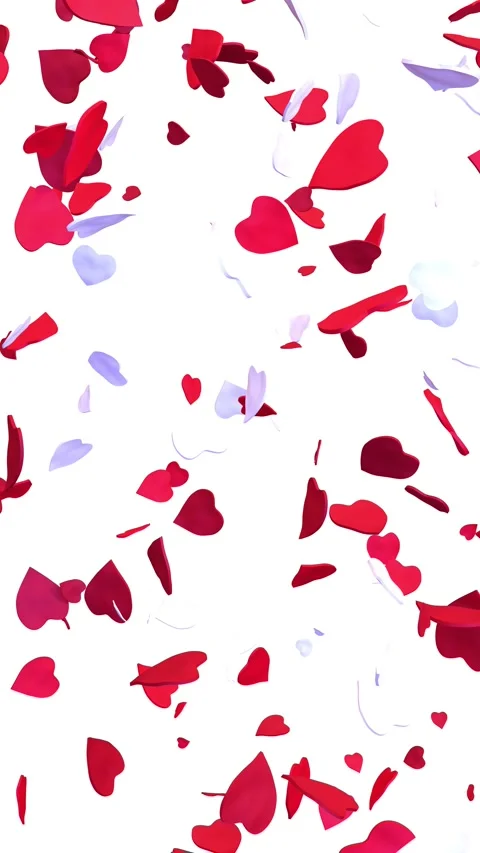 Heart shaped confetti explosion - 3D rendering Video stock 293951512