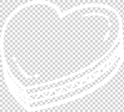 Heart-shaped container is floating in line art on transparent background, Stock Illustration