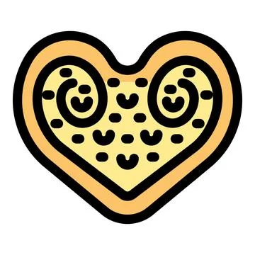 Heart shaped cookie with swirl patterns Stock Illustration
