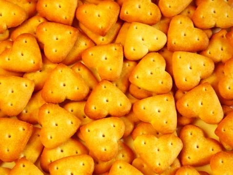 Heart-shaped crackers Stock-Fotos
