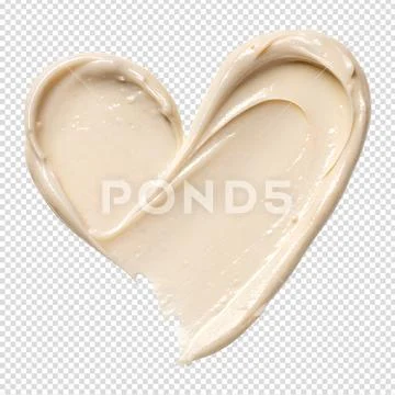 Heart-shaped cream application isolated on transparent background PSD Template