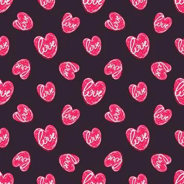 Heart - shaped cupcakes seamless pattern. Sweets baked in the shape of a heart Stock Illustration