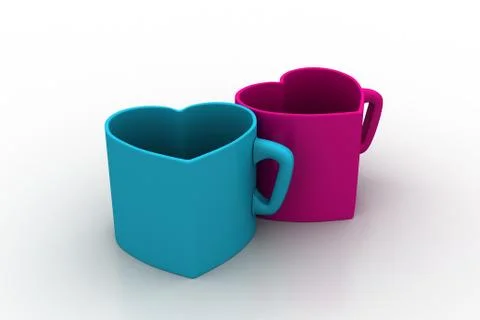 Heart shaped cups Grats Stockgrafik