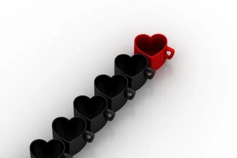 Heart shaped cups Free Stock Illustration