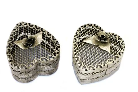 Heart Shaped Decorative Boxes Stock Photos
