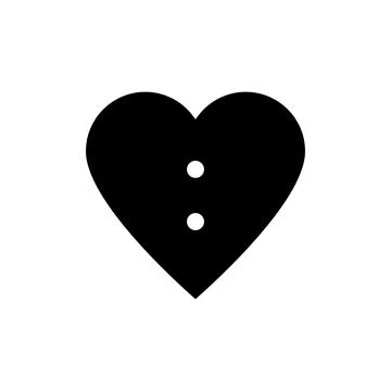 Heart shaped decorative button template for clothes. Stock Illustration