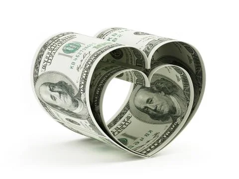 Heart shaped dollars Stock Illustration