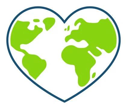 Heart shaped earth 库存插图