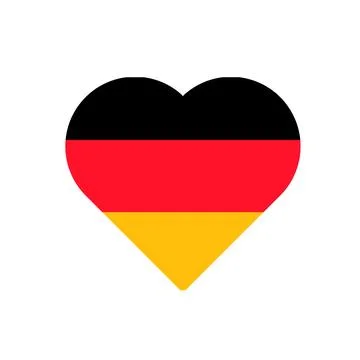 Heart-shaped element in colors of German flag Stock Illustration