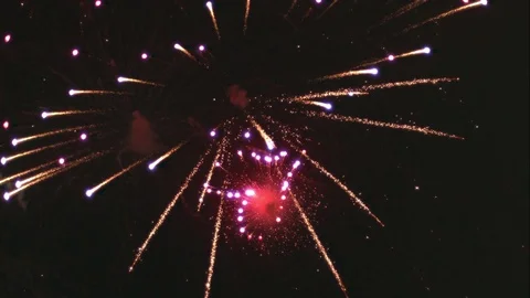 Heart Shaped Firework Exploding in Slow Motion Stock Footage 82317133
