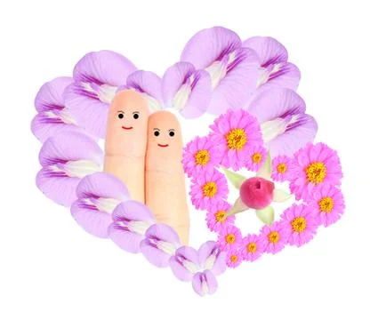 Heart-shaped flowers. Illustrazione stock