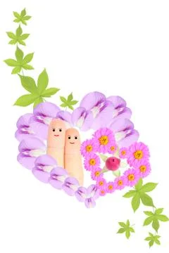 Heart-shaped flowers. Stock Illustration