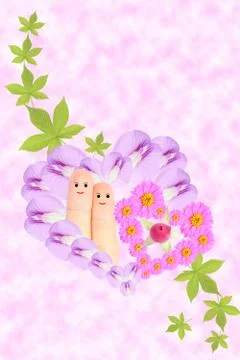 Heart-shaped flowers. Stock Illustration
