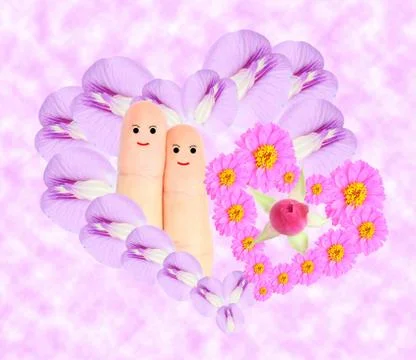 Heart-shaped flowers. Stock Illustration
