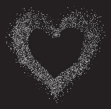 Heart shaped frame gray powder splash Stock Illustration