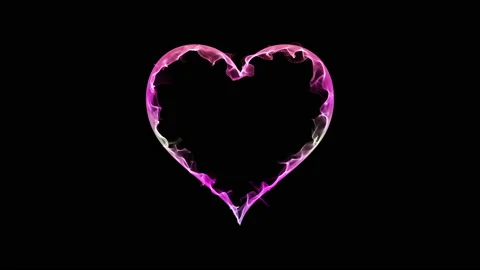 Heart shaped frame. Pink 3d heart made of waves, dots, particles blend Stock-Footage 229981963
