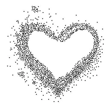 Heart shaped frame powder splash Stock Illustration
