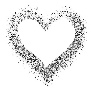 Heart shaped frame powder splash Stock Illustration
