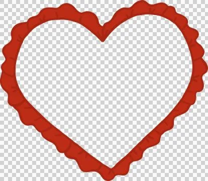 Heart Shaped Frame with Ruffled Edge Hand Drawn Stock Illustration