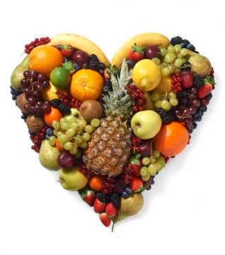 Heart shaped fruit Stock Photos