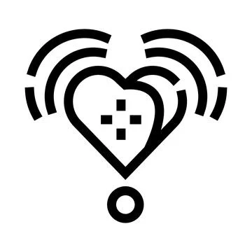 Heart shaped game controller radiating wireless internet signal Stock Illustration
