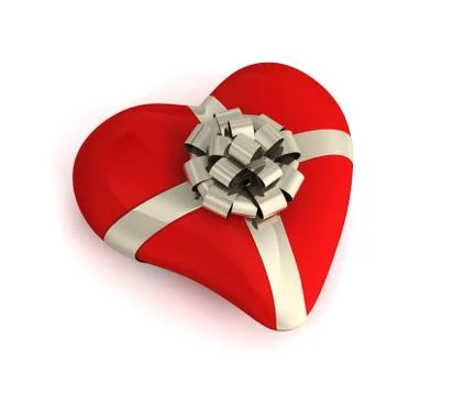 Heart shaped gift box concept  3d illustration Stock Illustration