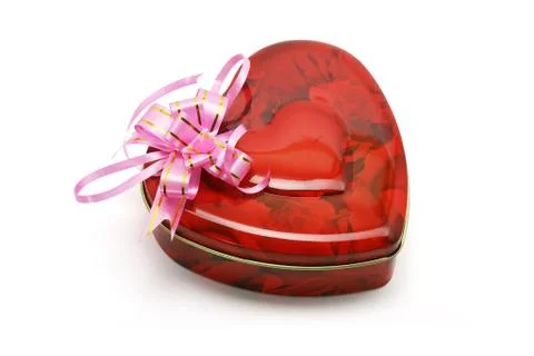 Heart shaped gift box of cookies Stock Photos