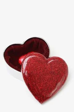 Heart shaped gift box Stock Photos