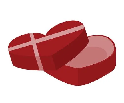 Heart shaped gift box template for valentines day or birthday. Stock Illustration