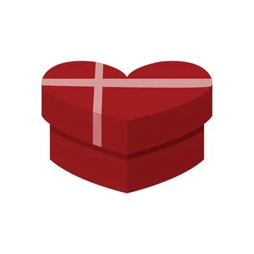 Heart shaped gift box template for valentines day or birthday. Stock Illustration