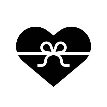 Heart shaped Gift box vector illustration, solid style icon イラスト素材