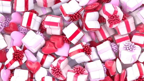 Heart shaped gift boxes Stock Footage 161052816